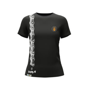 Camiseta - cadena - negro - frente - mujer