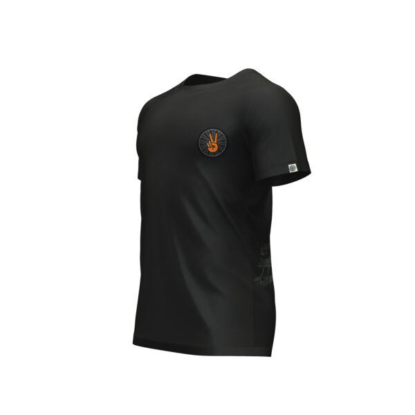 Camiseta - huellas - negro - lado