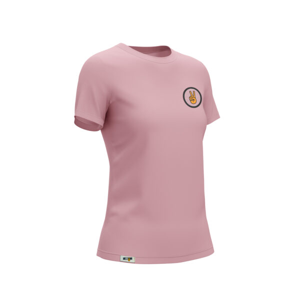 Camiseta - clásica - rosa - lado - mujer