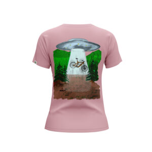 Camiseta - ovni - rosa - espalda - mujer